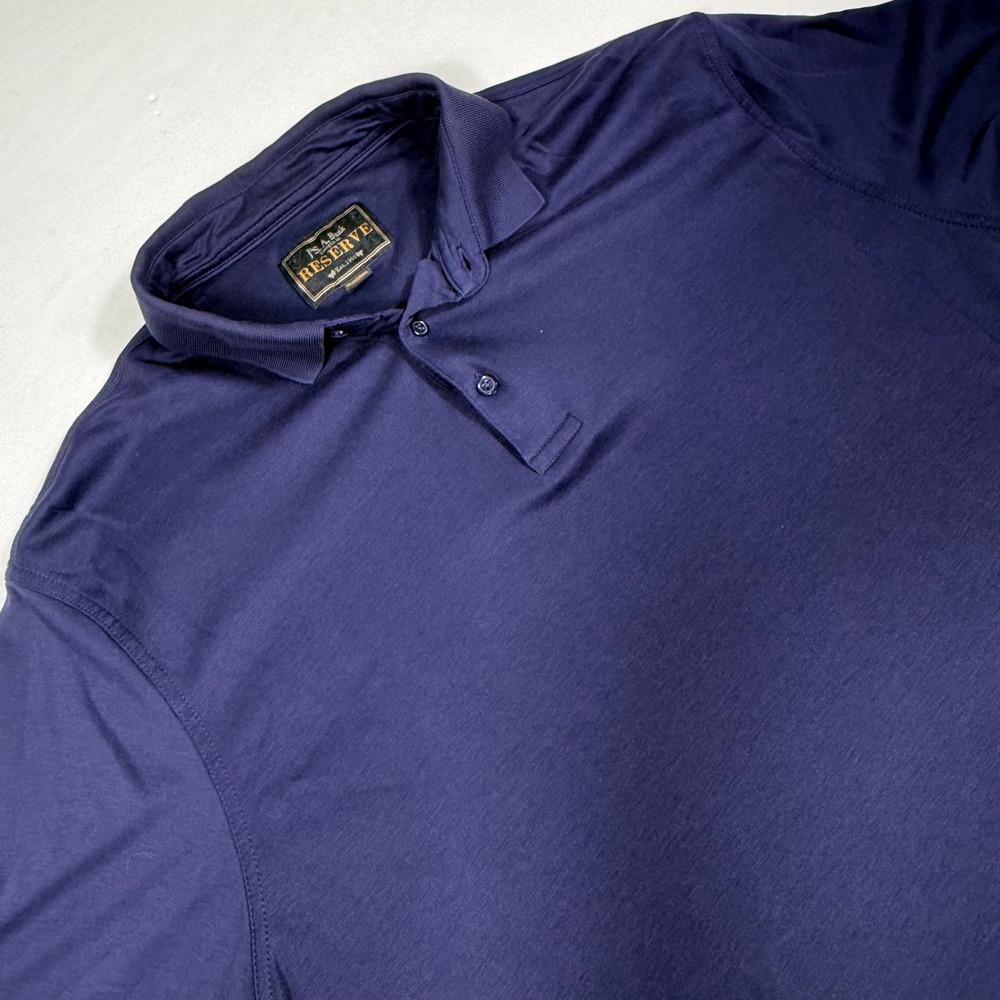 Jos. A. Bank Reserve Polo Shirt XL Navy Blue Pima Cotton Traditional Fit S/Sleev